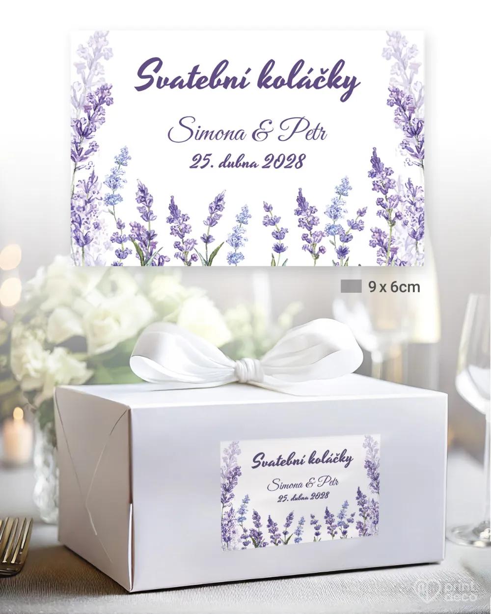 Svatební samolepky na výslužky Levandule 2/3