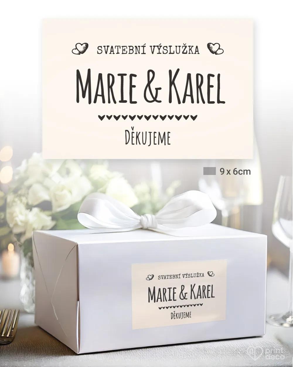 Svatební samolepky na výslužky jednoduché vintage II. 2/3