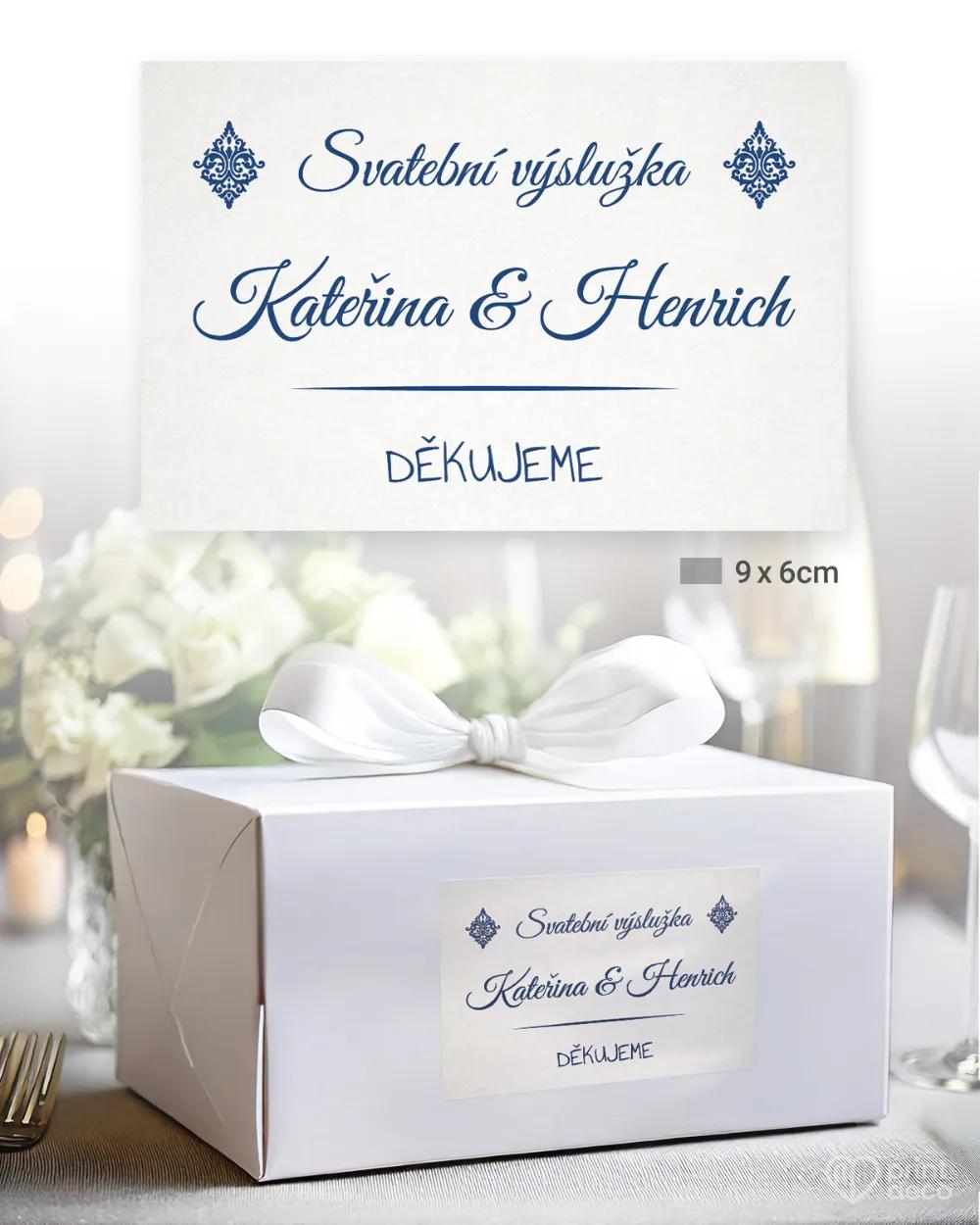 Svatební samolepky na výslužky luxusní Royal s královským motivem 2/3