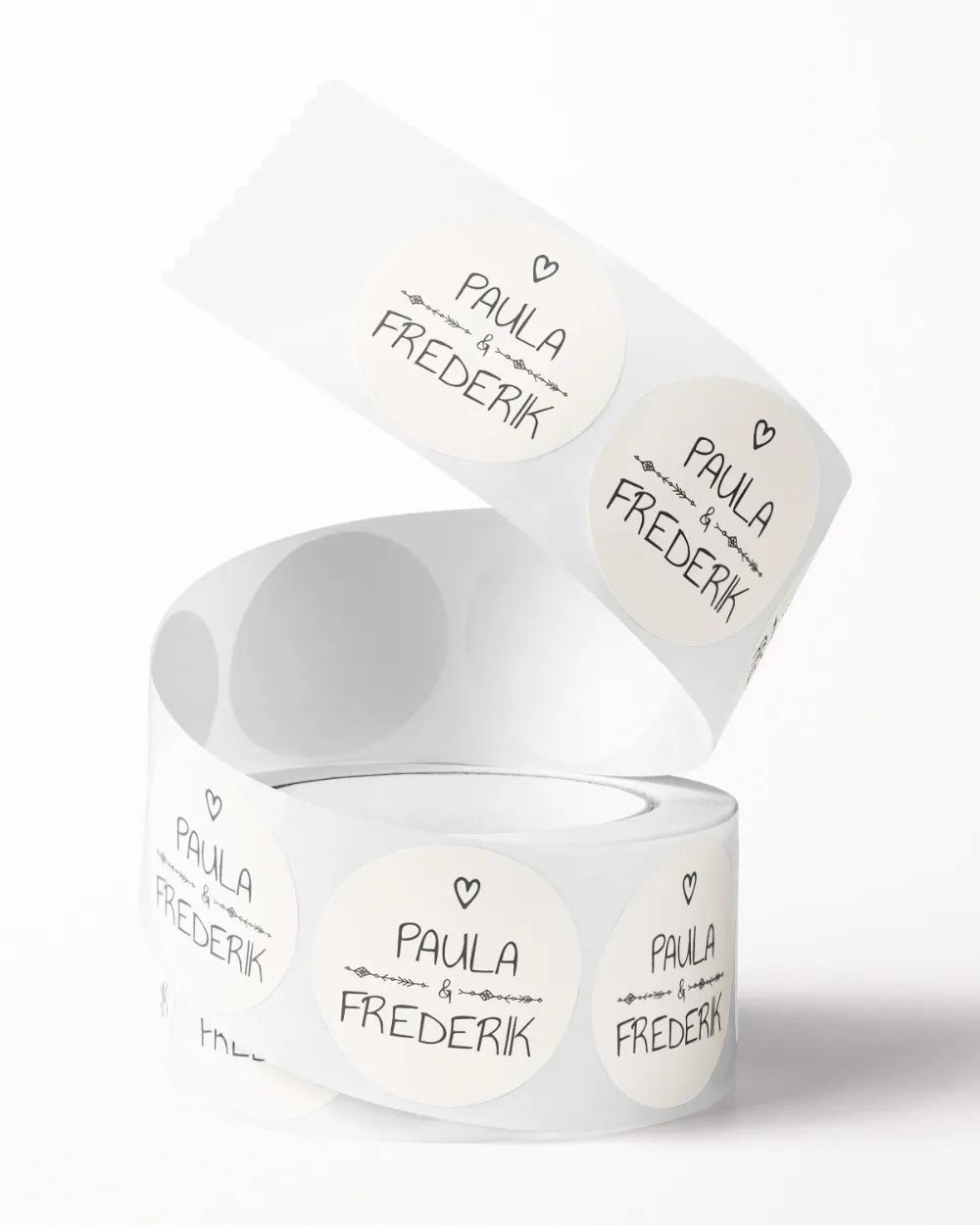 Svatební mini nálepky na obálky a dárky vintage v přírodním motivu 2/3