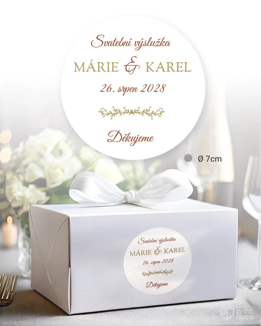 Svatební samolepky na výslužky s fotografií čaro okamžiku 1/3