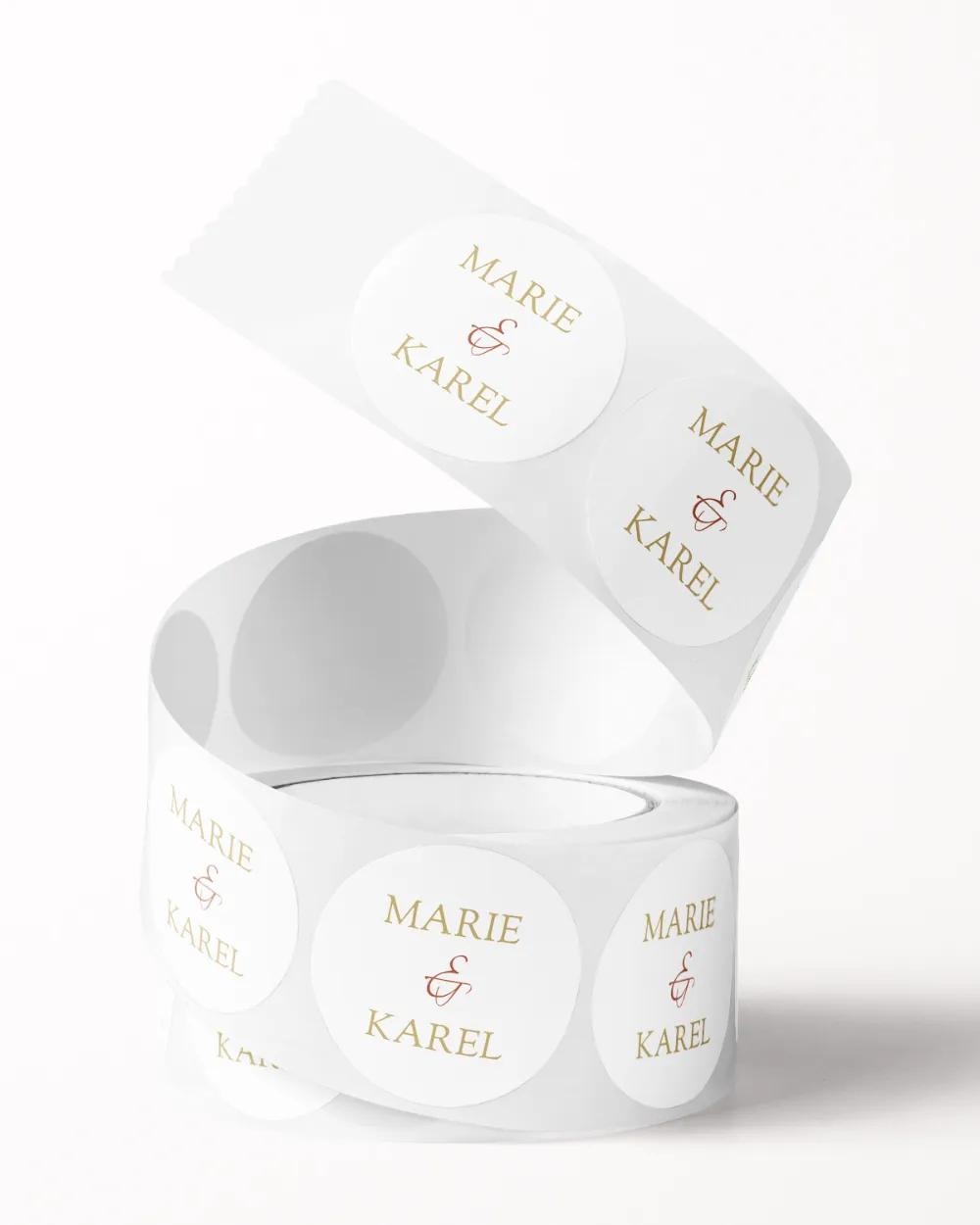 Svatební mini nálepky na obálky a dárky s fotografií Čaro okamžiku 1/3