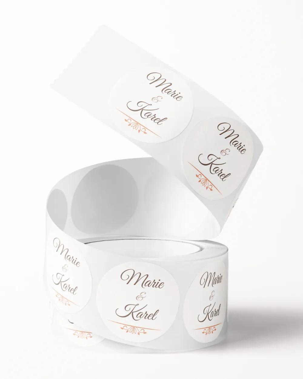 Svatební mini nálepky na obálky a dárky s fotografií Okamžiky lásky 2/3