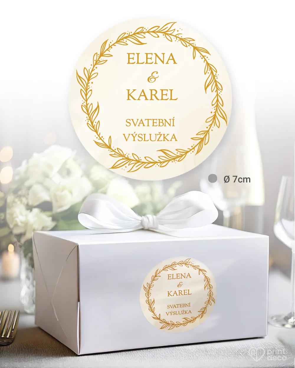 Svatební samolepky na výslužky zlatá chvíle 2/3