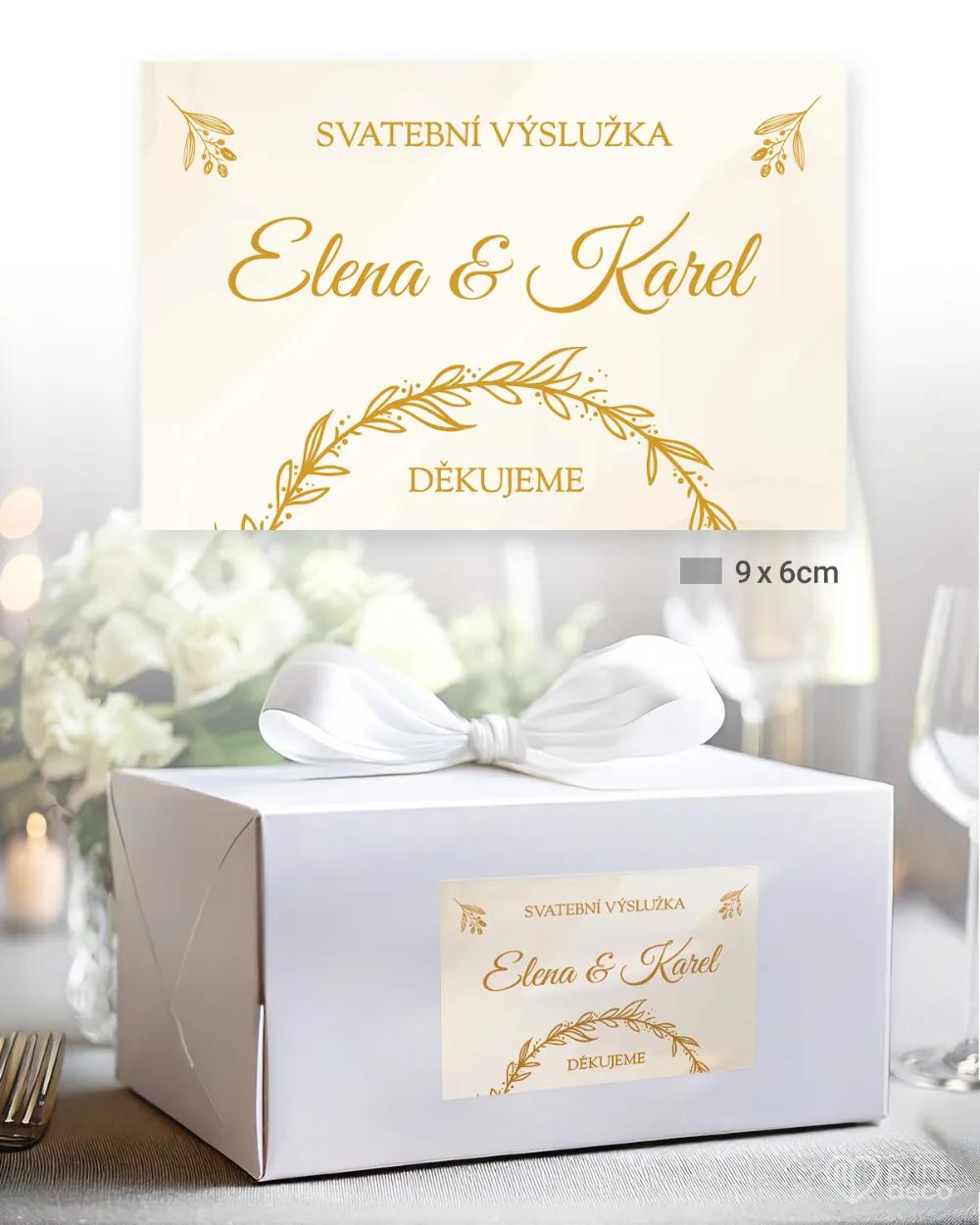 Svatební samolepky na výslužky zlatá chvíle 1/3