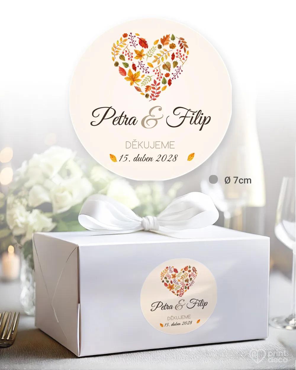 Svatební samolepky na výslužky pestrobarevný podzim 1/3