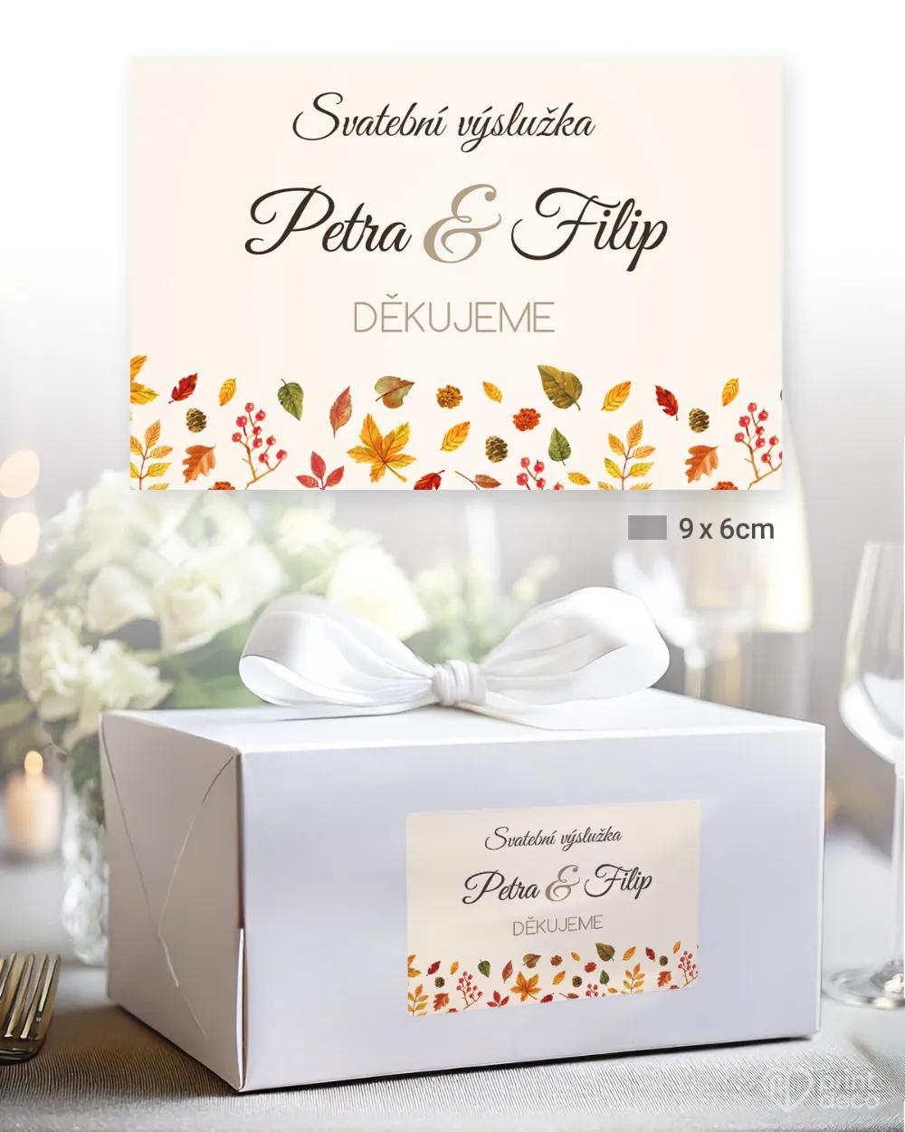 Svatební samolepky na výslužky pestrobarevný podzim 2/3