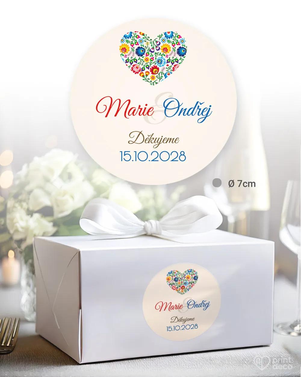 Svatební samolepky na výslužky s lidovým motivem 1/3