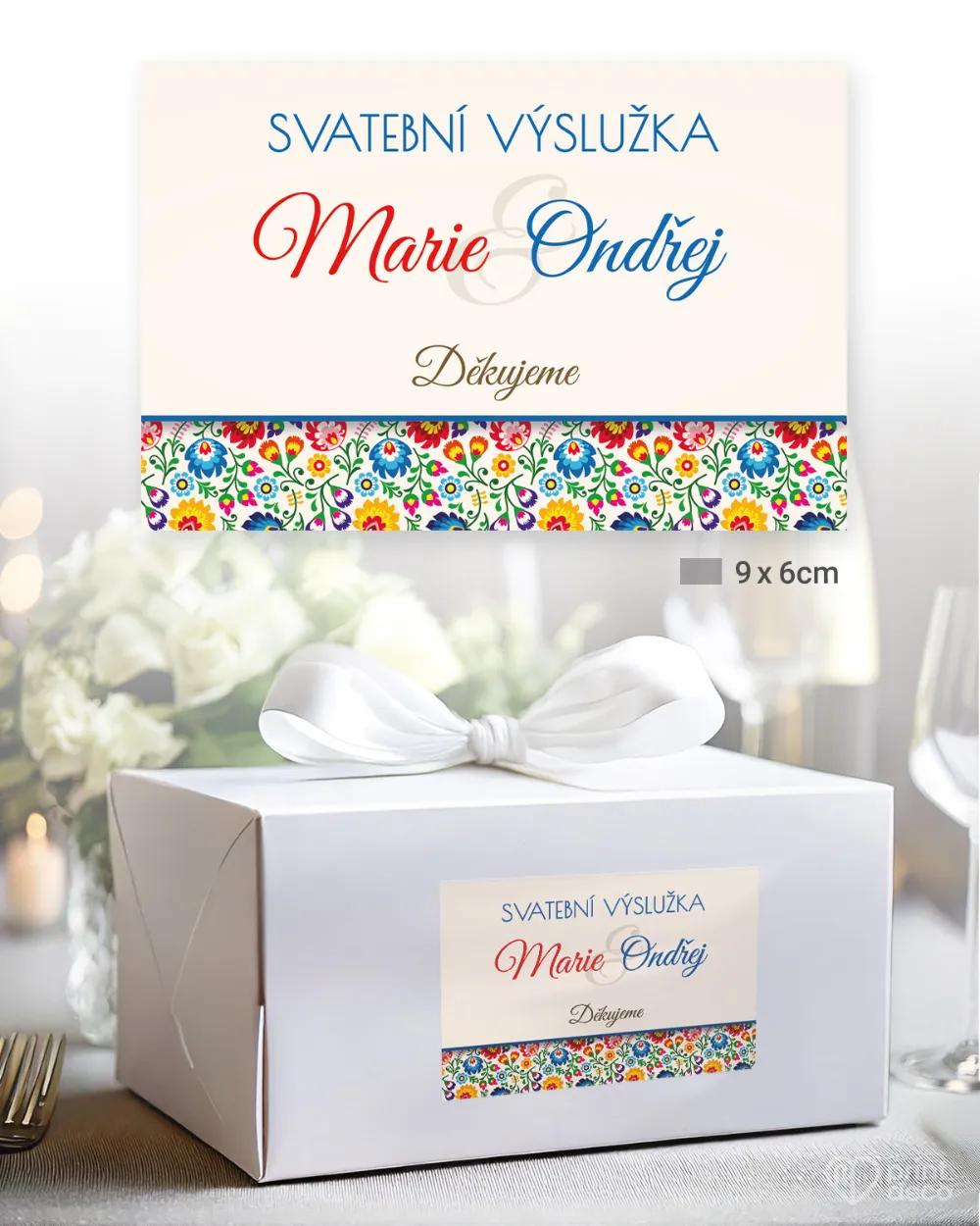 Svatební samolepky na výslužky s lidovým motivem 2/3