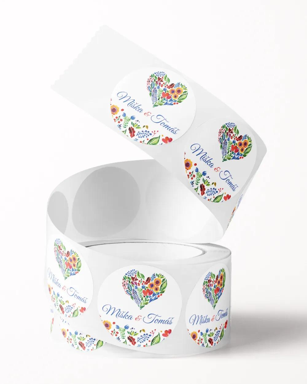 Svatební mini nálepky na obálky a dárky lidové Folklórní 2/3