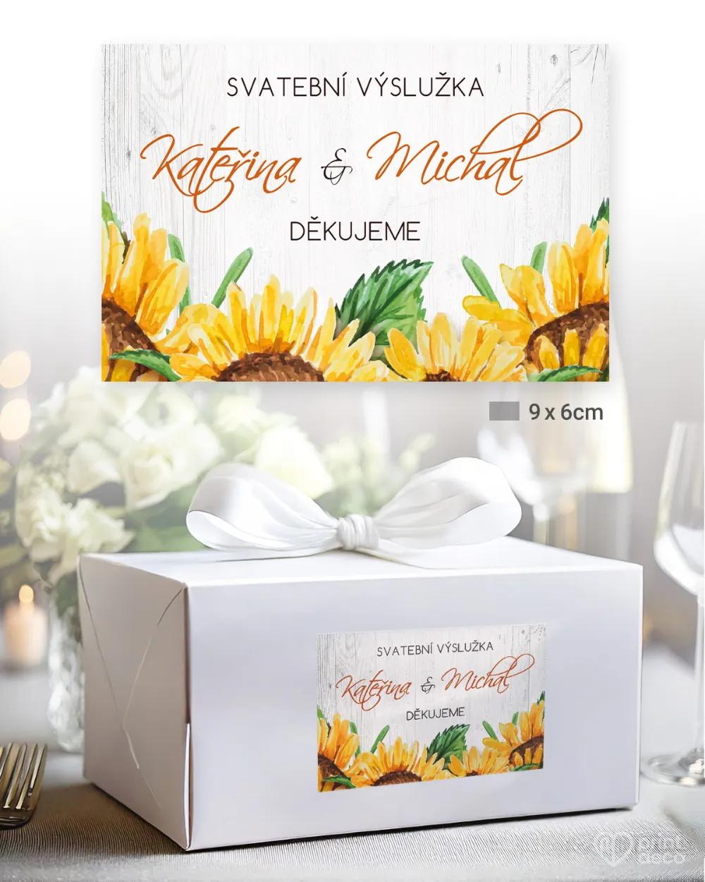 Svatební samolepky na výslužky slunečnice 2/3