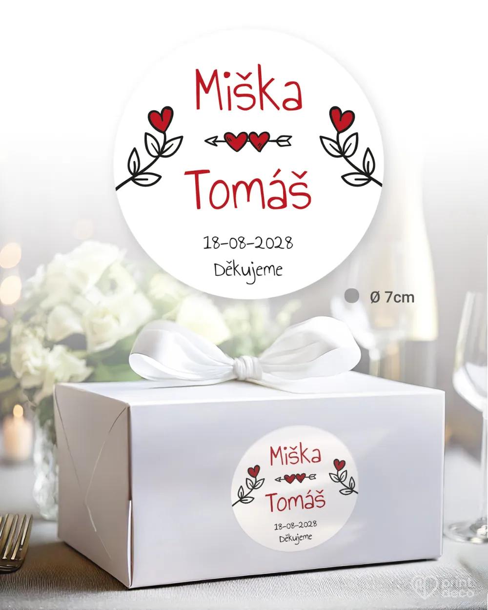 Svatební samolepky na výslužky kraft světlá 3/4