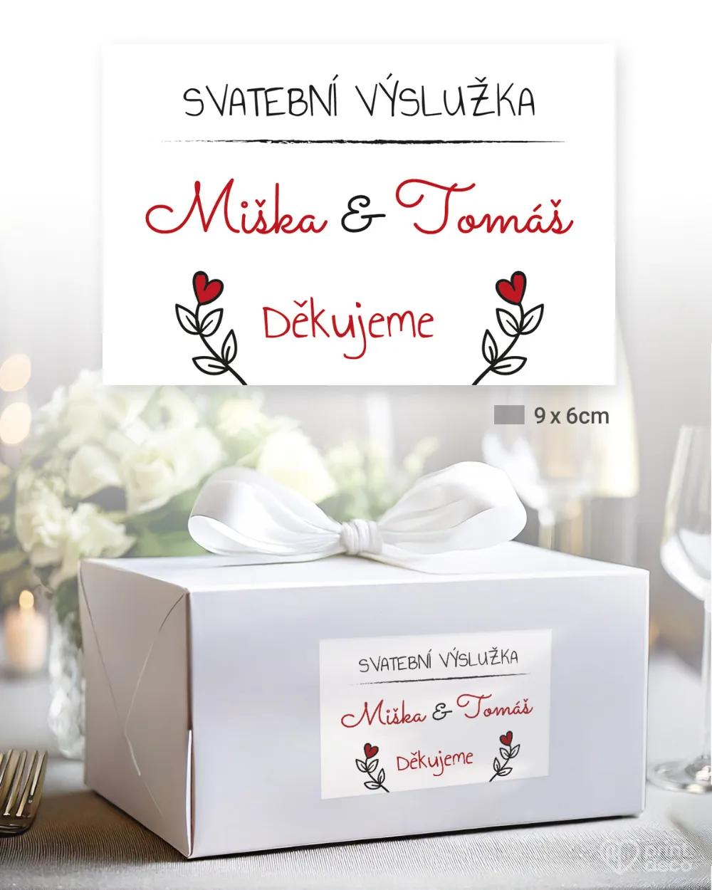 Svatební samolepky na výslužky kraft světlá 2/4