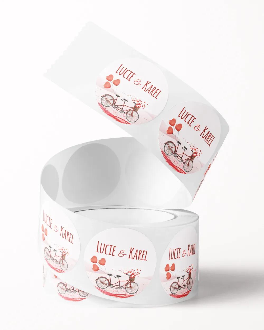 Svatební mini nálepky na obálky a dárky Svatební kolo 2/3