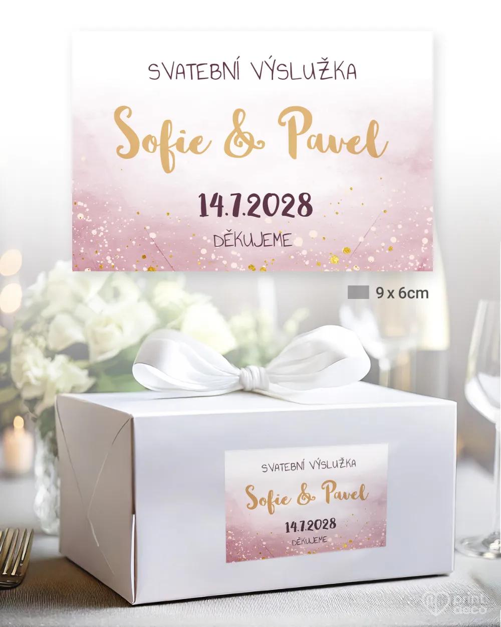 Svatební samolepky na výslužky bílé holubice 2/3