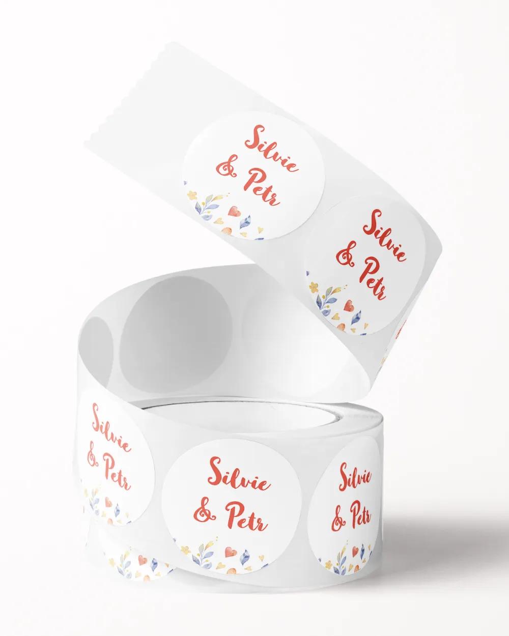 Svatební mini nálepky na obálky a dárky Sovičky 1/3