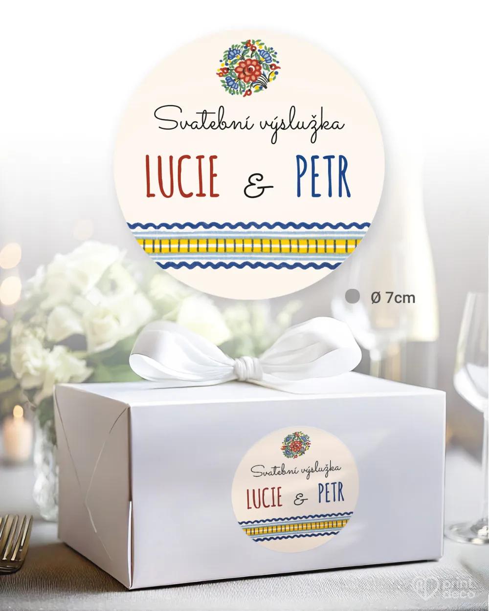 Svatební samolepky na výslužky s lidovým motivem IV. 1/3