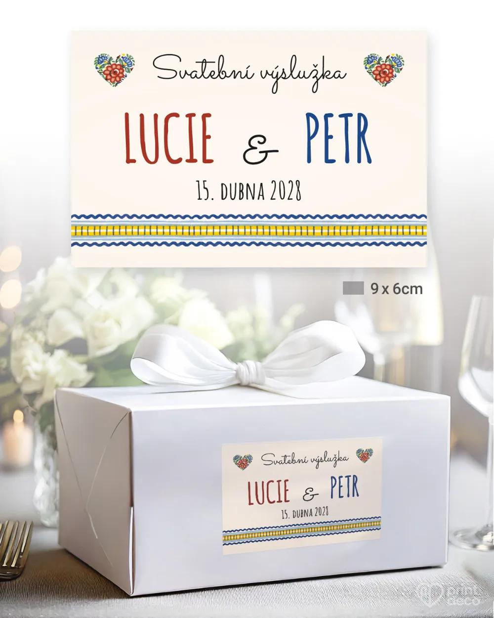 Svatební samolepky na výslužky s lidovým motivem IV. 2/3