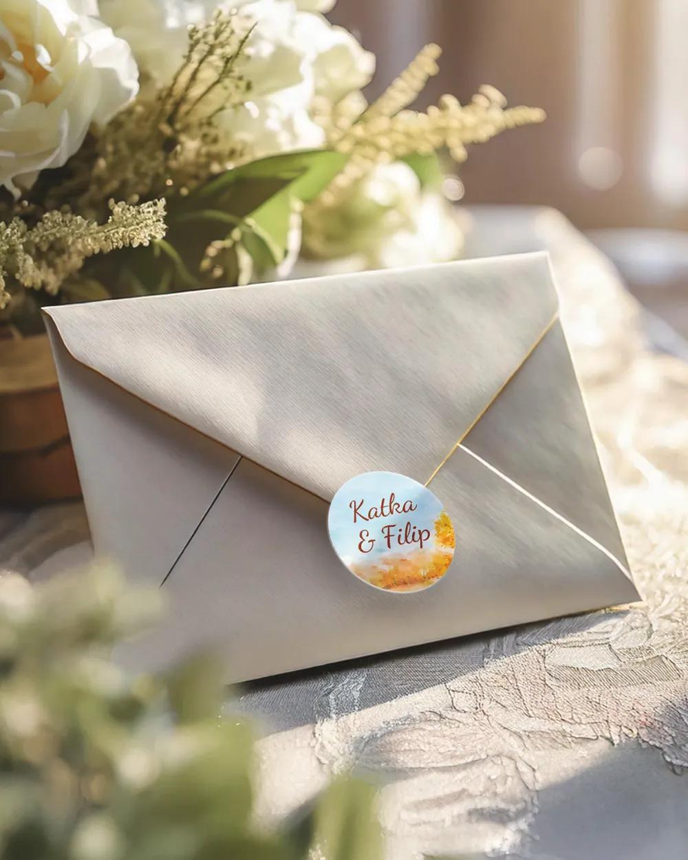 Svatební mini nálepky na obálky a dárky Podzim II. 2/3