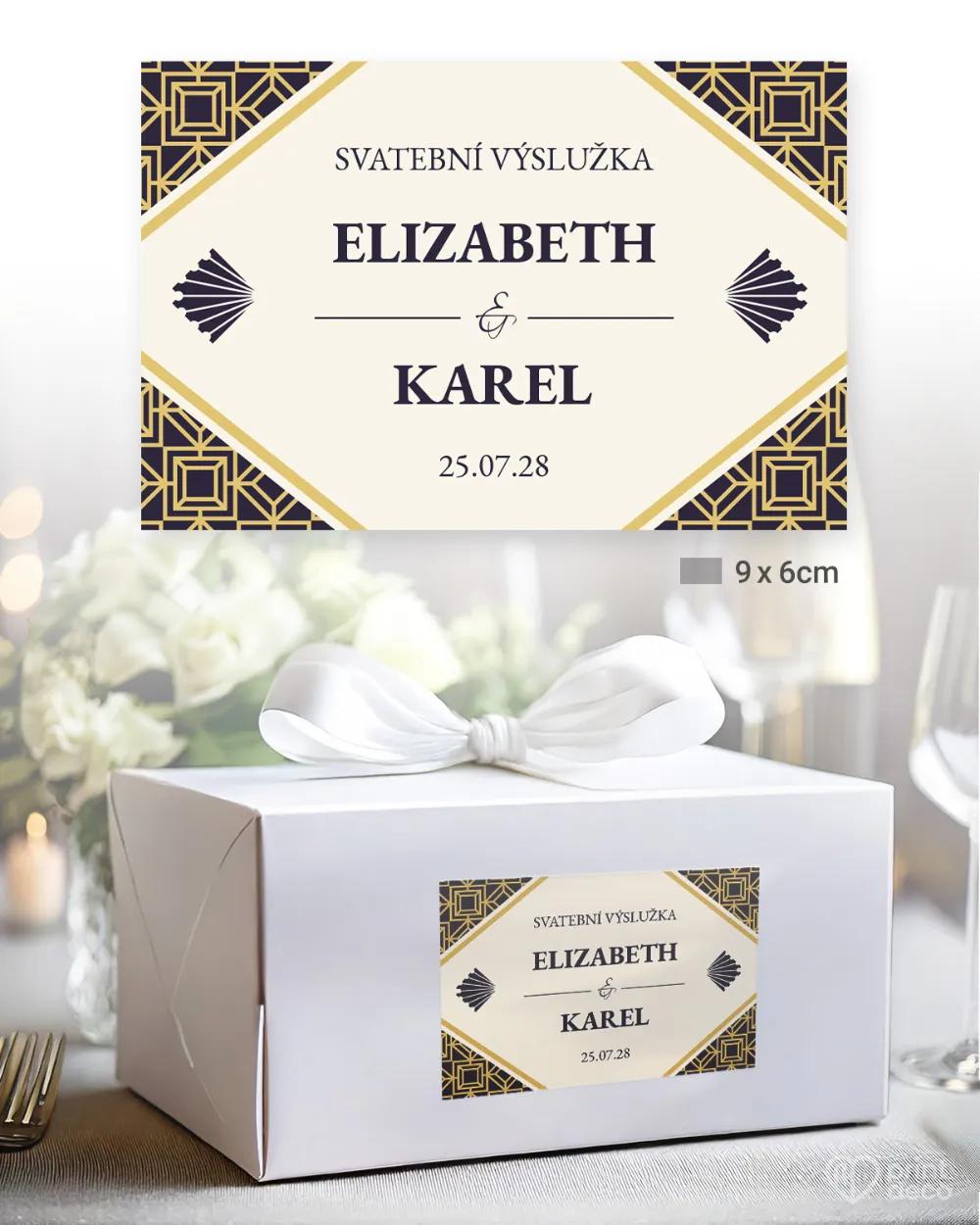 Svatební samolepky na výslužky Art Deco II. 2/3