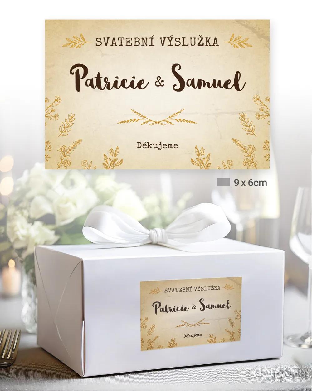 Svatební samolepky na výslužky vintage polní květiny 2/3