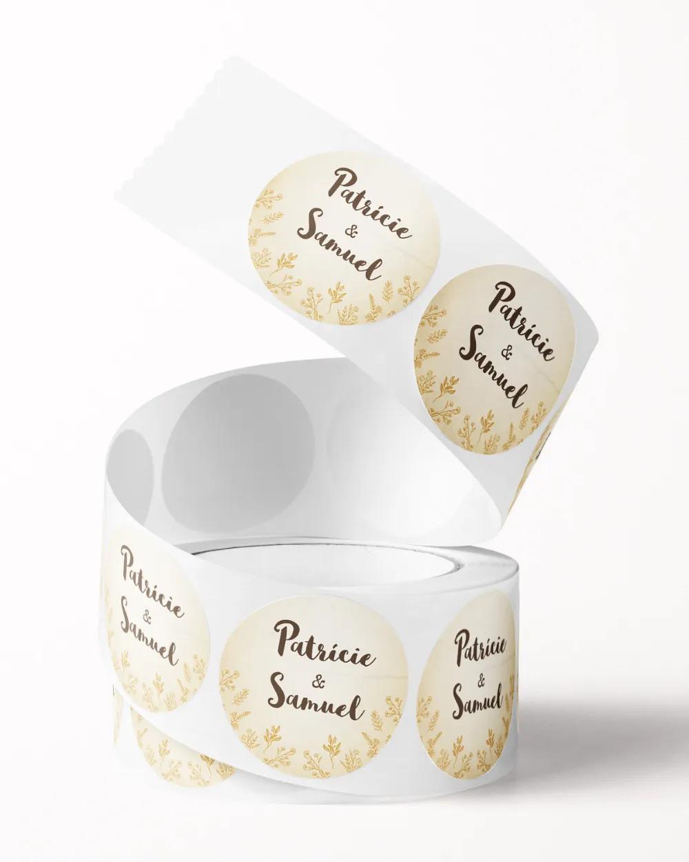 Svatební mini nálepky na obálky a dárky Vintage Polní květiny 2/3