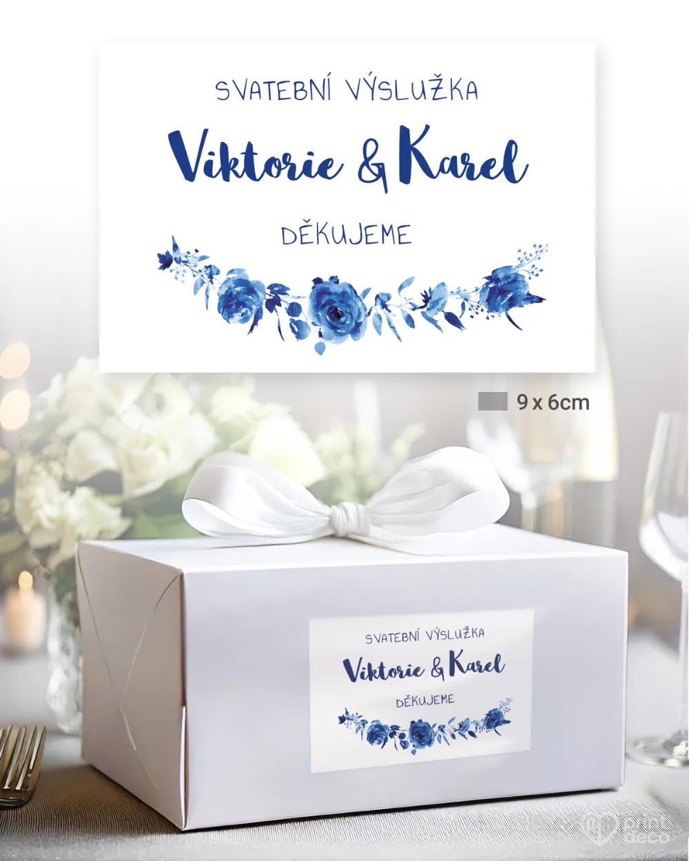 Svatební samolepky na výslužky modří pávi 2/3