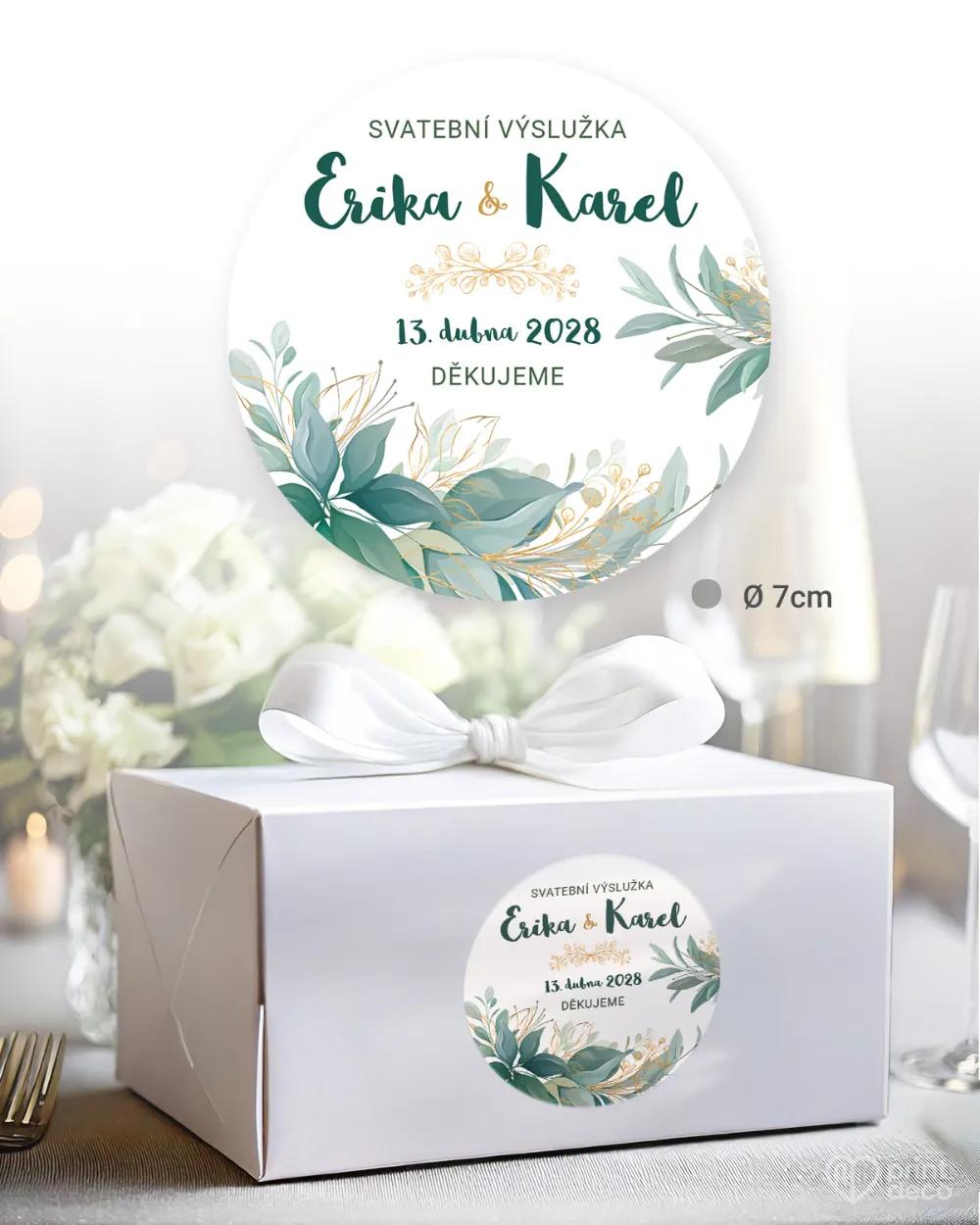 Svatební samolepky na výslužky Greenery II. 1/3