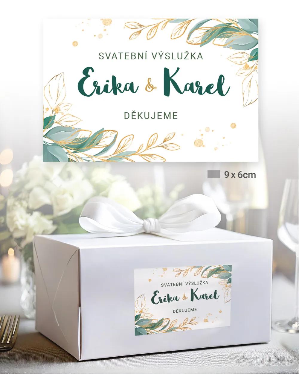 Svatební samolepky na výslužky Greenery II. 2/3