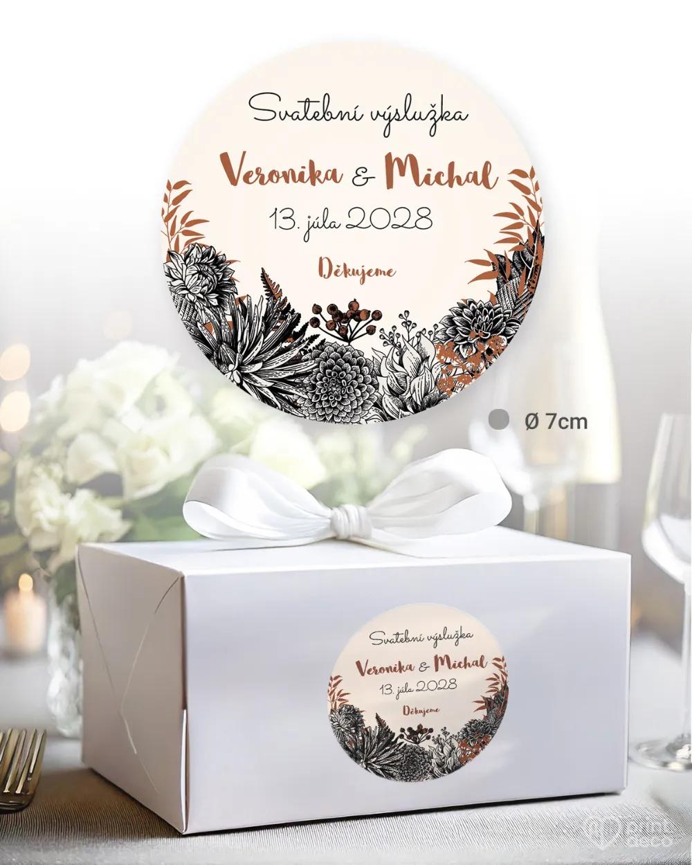 Svatební samolepky na výslužky polní květiny III. 1/3