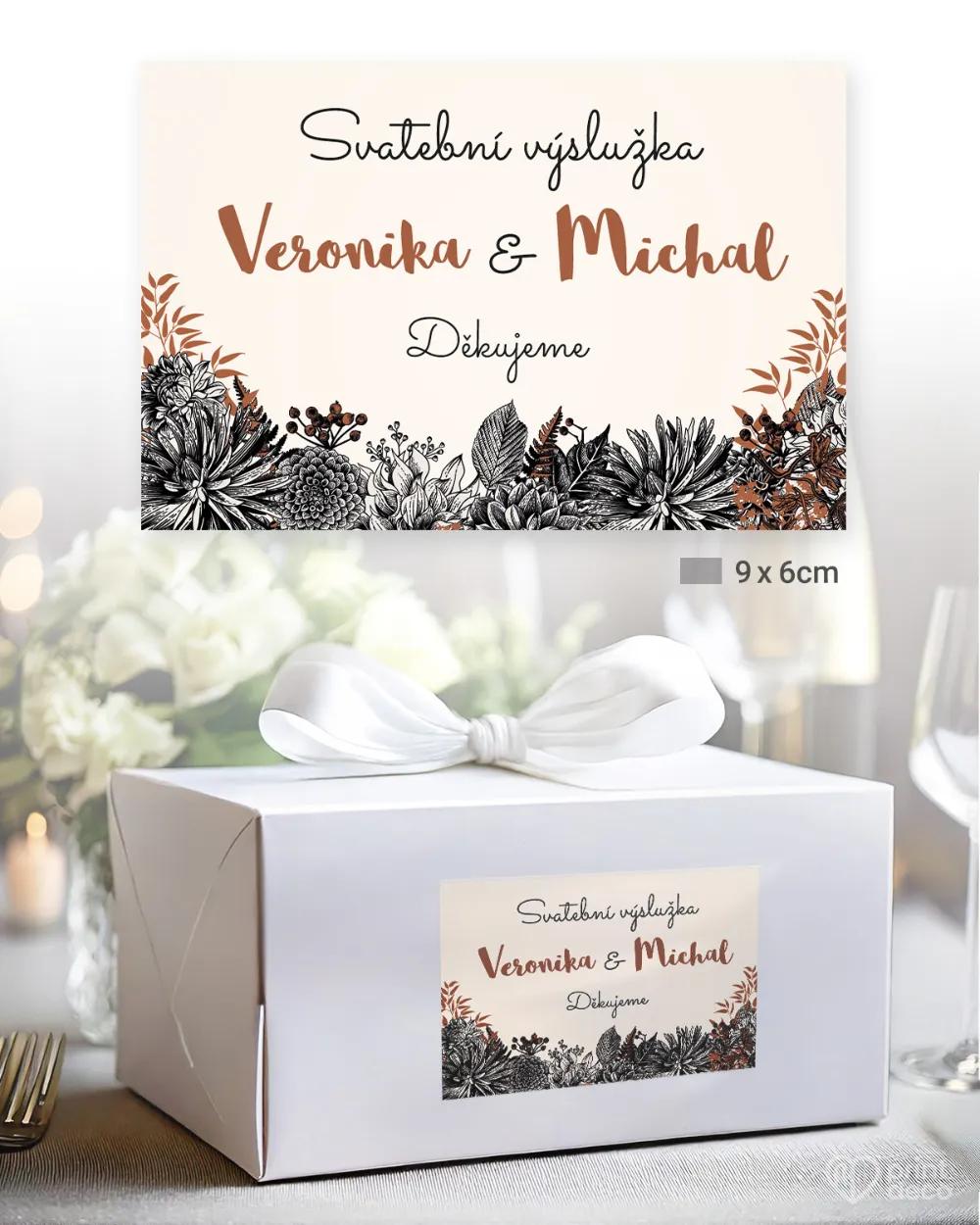 Svatební samolepky na výslužky polní květiny III. 2/3