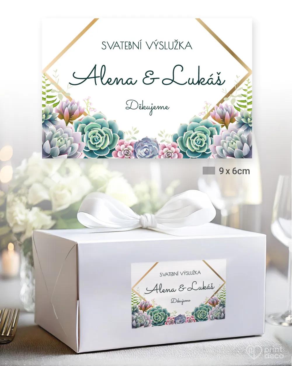 Svatební samolepky na výslužky Sukulenty 2/3