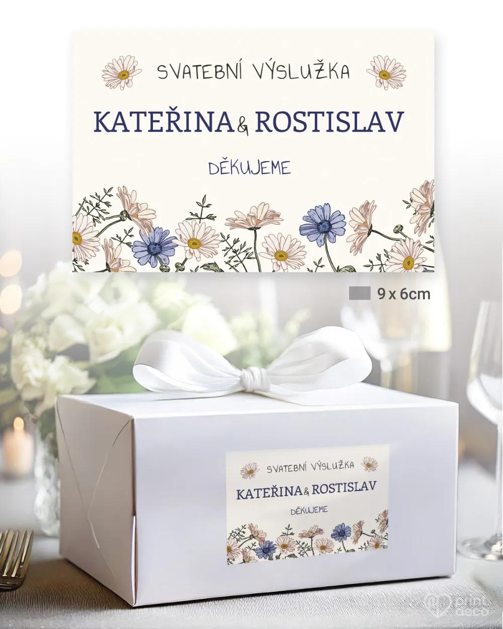 Svatební samolepky na výslužky Heřmánek 2/3