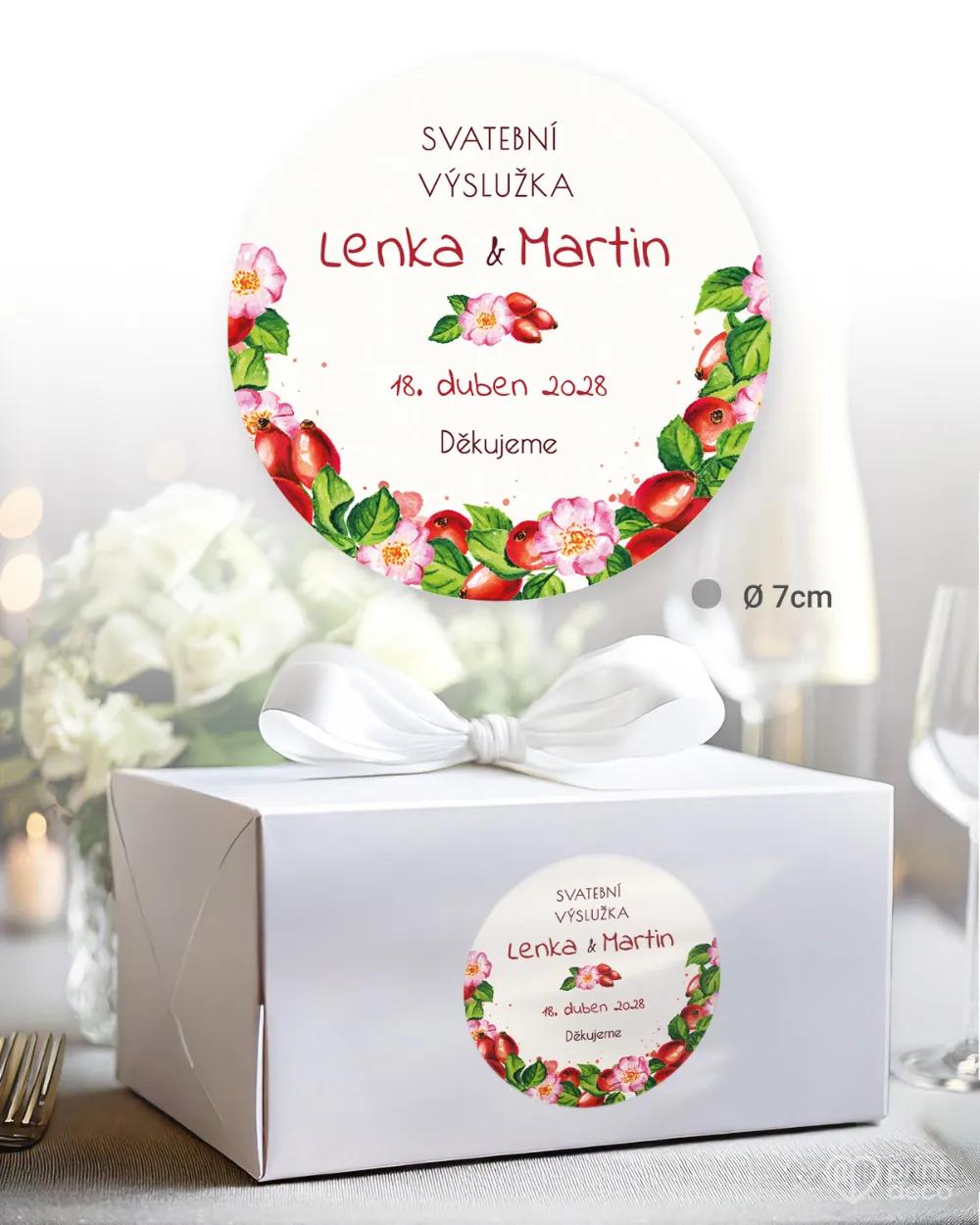 Svatební samolepky na výslužky Šípky 1/3