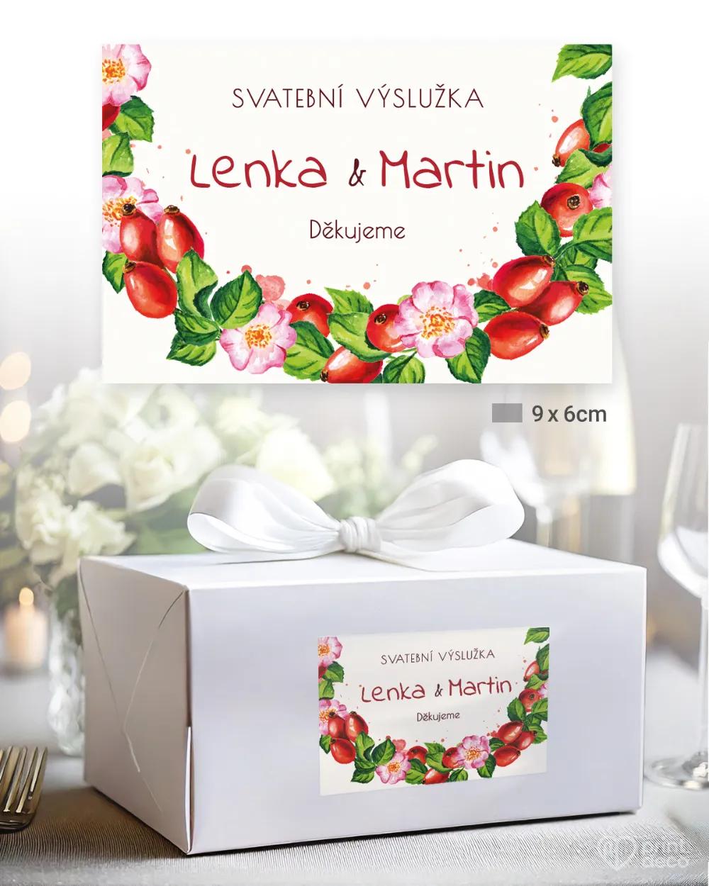 Svatební samolepky na výslužky Šípky 2/3