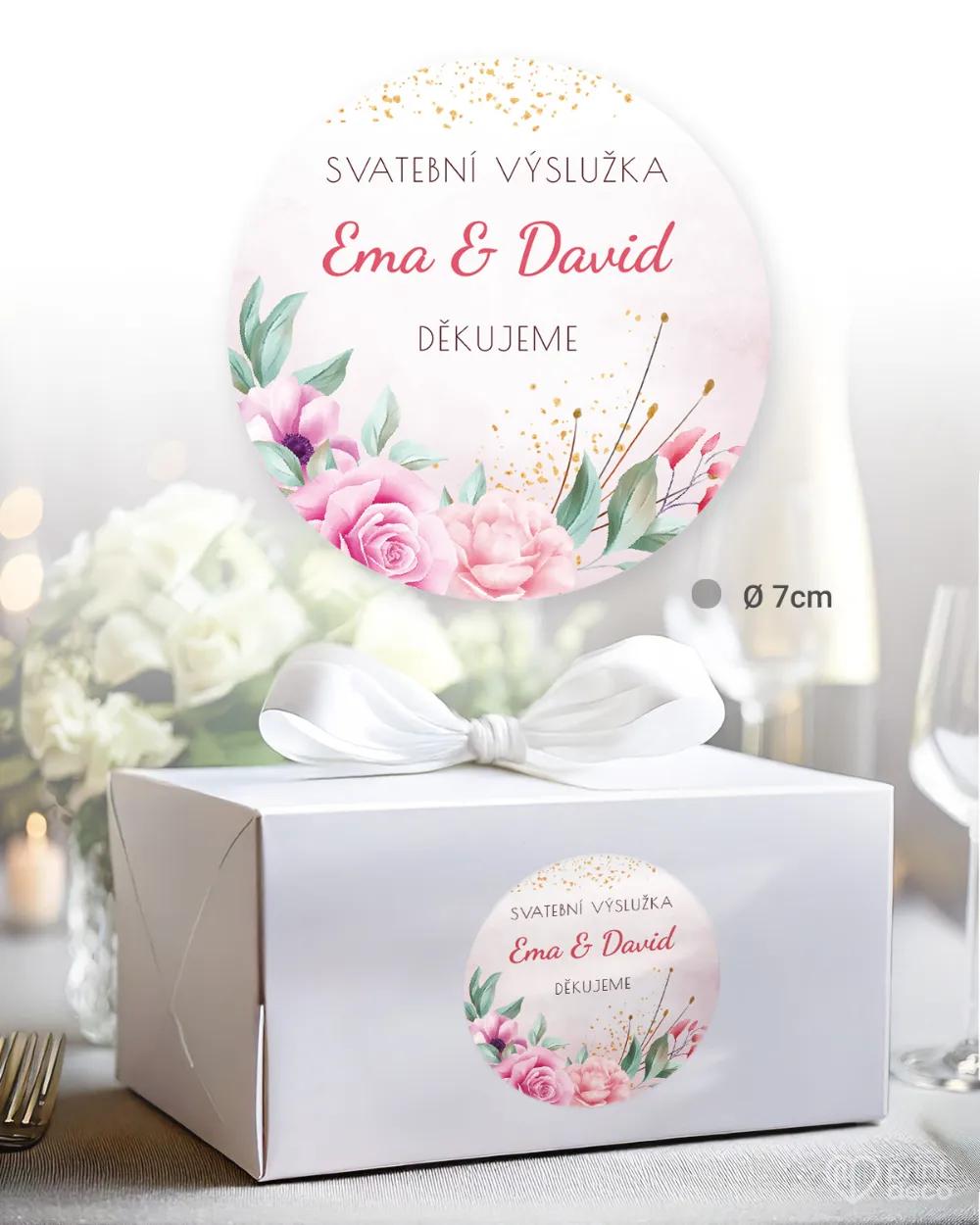 Svatební samolepky na výslužky růže III. 1/3