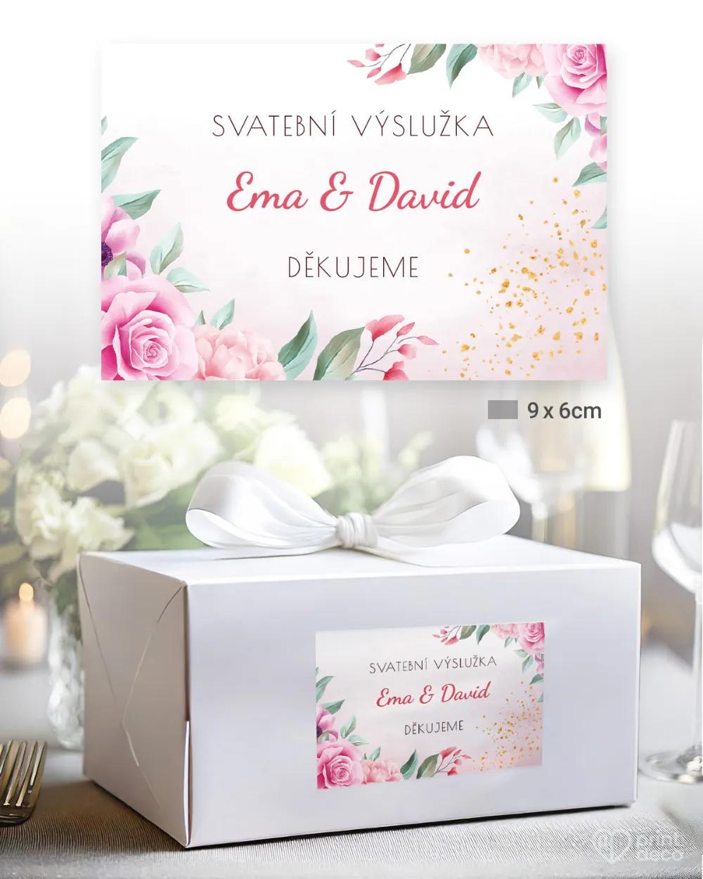 Svatební samolepky na výslužky růže III. 2/3