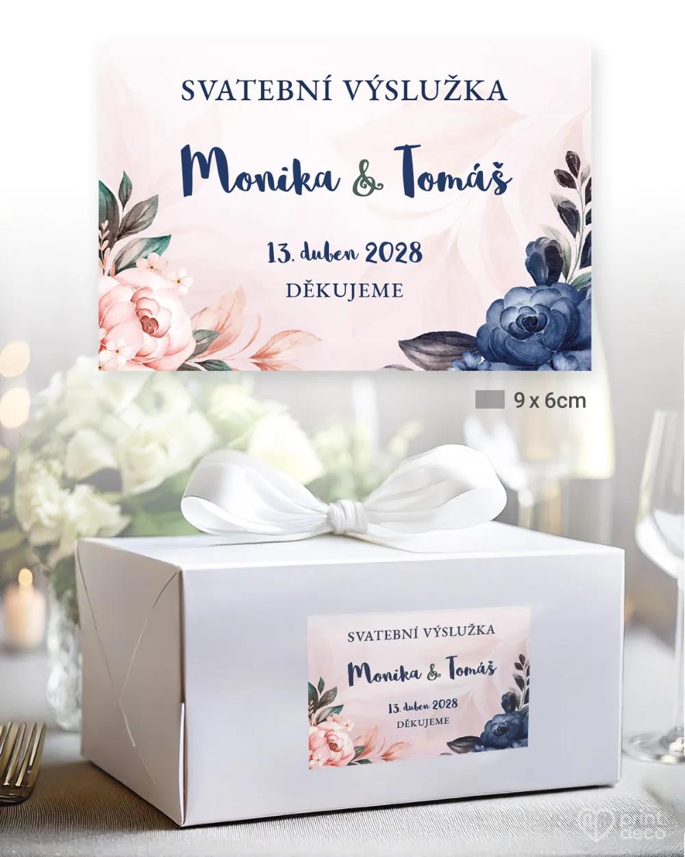 Svatební samolepky na výslužky růže IV. 2/3