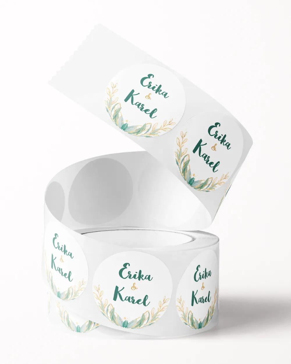 Svatební mini nálepky na obálky a dárky Greenery II. 2/3