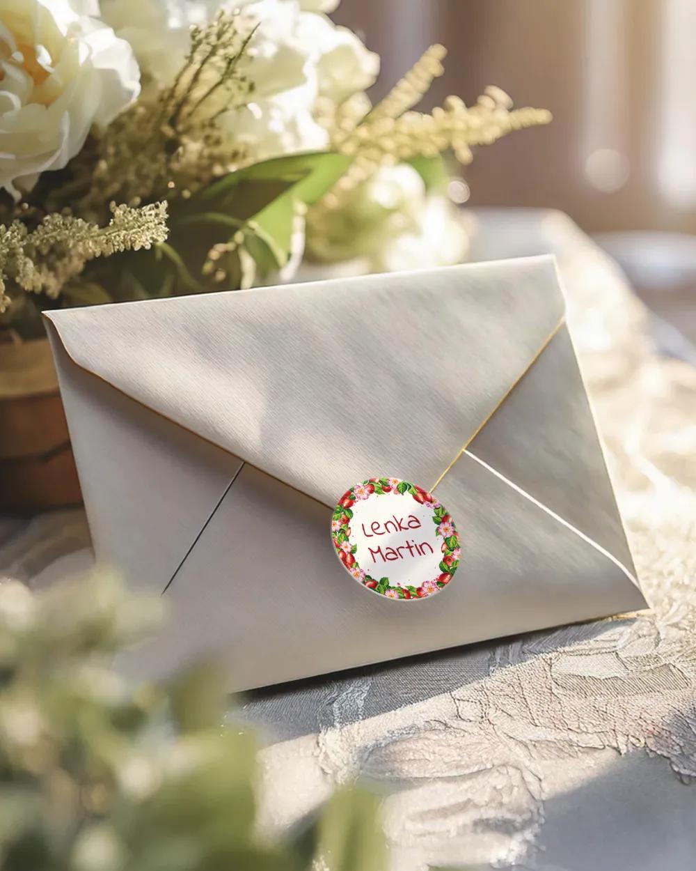 Svatební mini nálepky na obálky a dárky Šípky 1/3