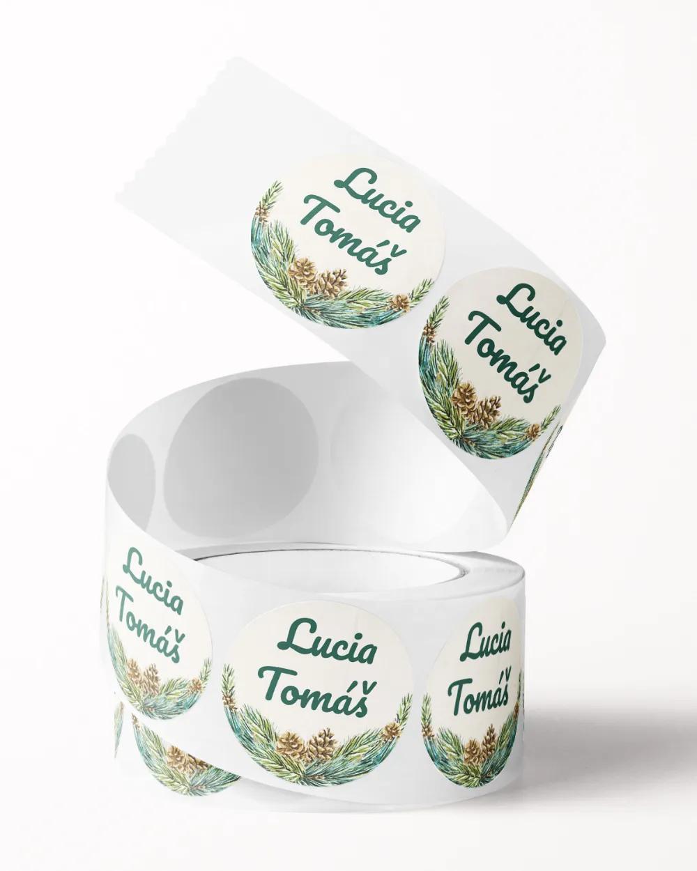 Svatební mini nálepky na obálky a dárky Myslivecký / lesnický motiv 1/3