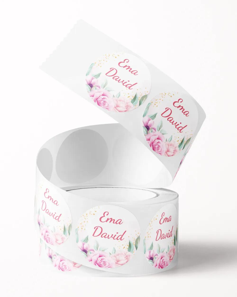 Svatební mini nálepky na obálky a dárky – Šípkové růže III. 1/3