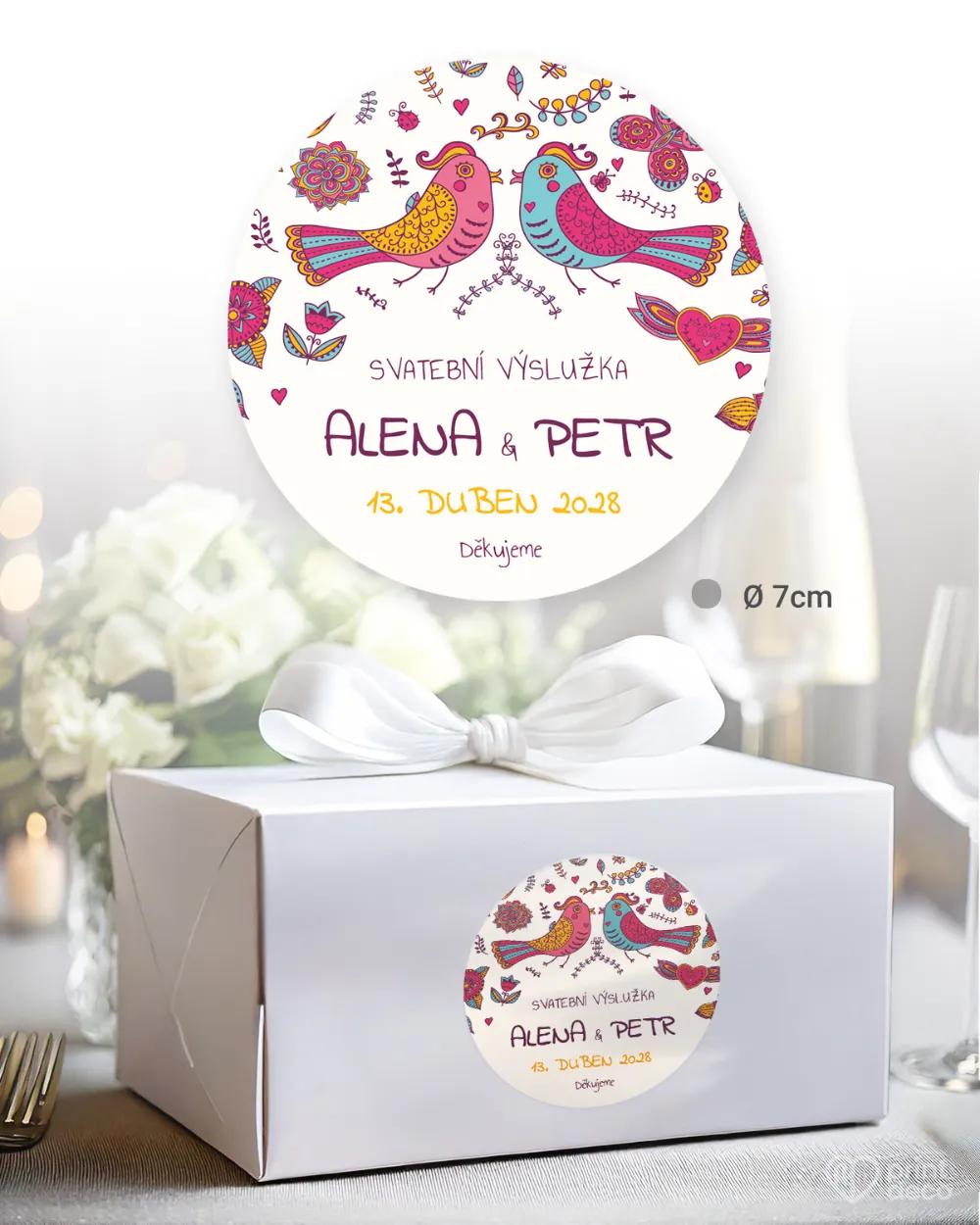 Nálepky na výslužky Pestré vtáčiky 1/3