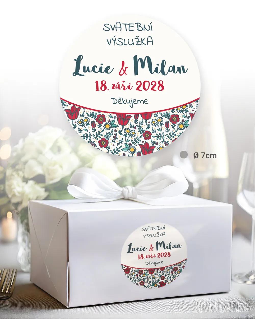 Svatební samolepky na výslužky kreslené polní květiny IV. 1/3