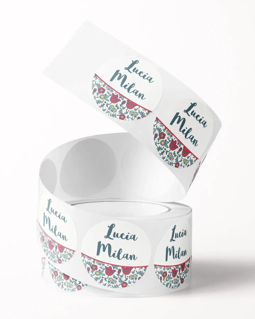 Svatební mini nálepky na obálky a dárky Kreslené Polní květiny IV. 2/3