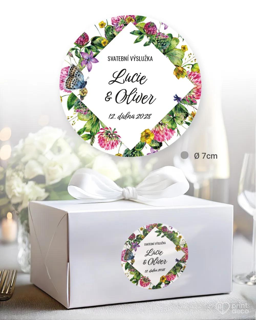 Svatební samolepky na výslužky polní květiny VI. 1/3