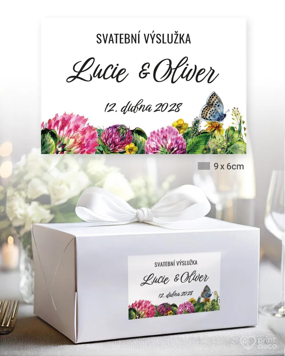 Svatební samolepky na výslužky polní květiny VI. 2/3