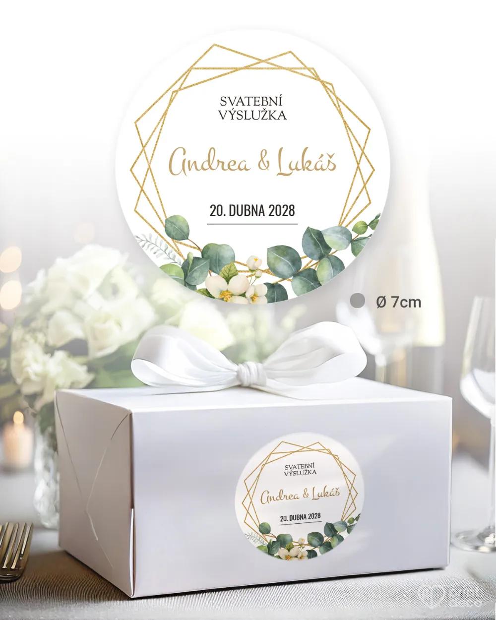 Svatební samolepky na výslužky Greenery III. 1/3