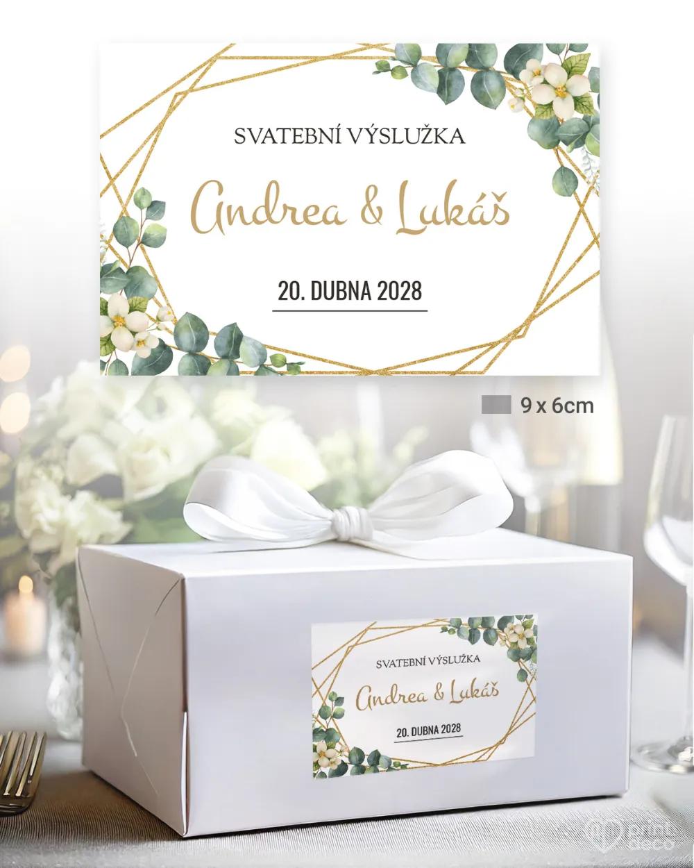 Svatební samolepky na výslužky Greenery III. 2/3