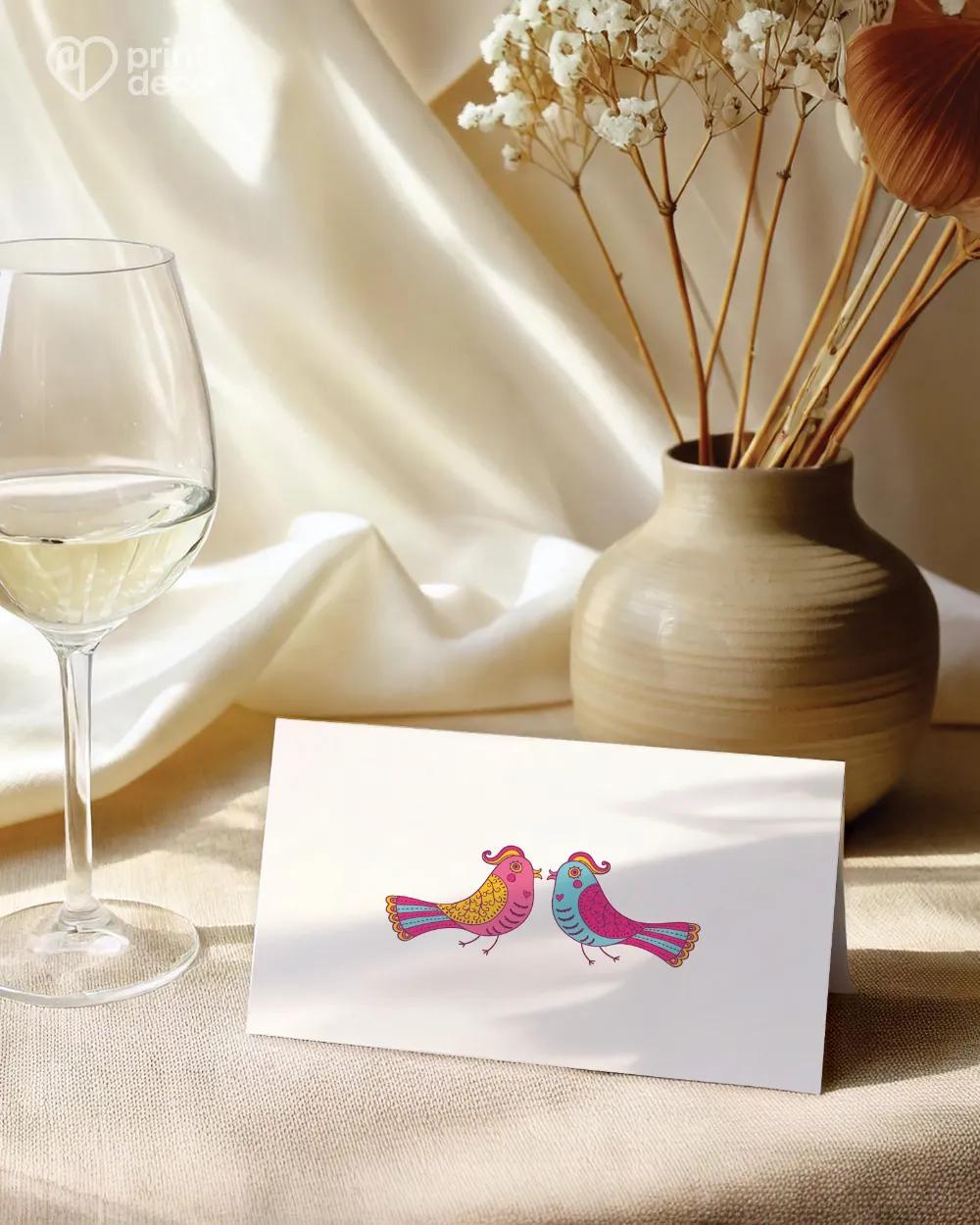 Svatební jmenovky – Pestré ptáčci 1/2